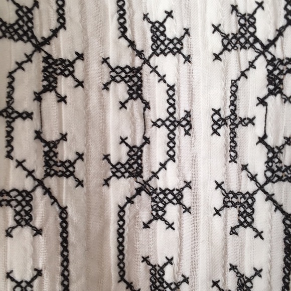 πHPπBoho White Embroidered Tunic w 3/4 Sleeves - Picture 5 of 7